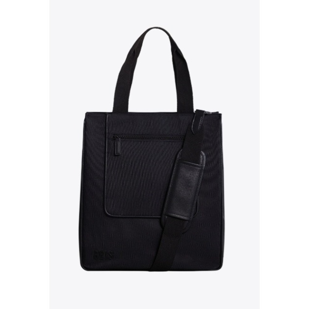 Black Laptop Tote Bag with Shoulder Strap -